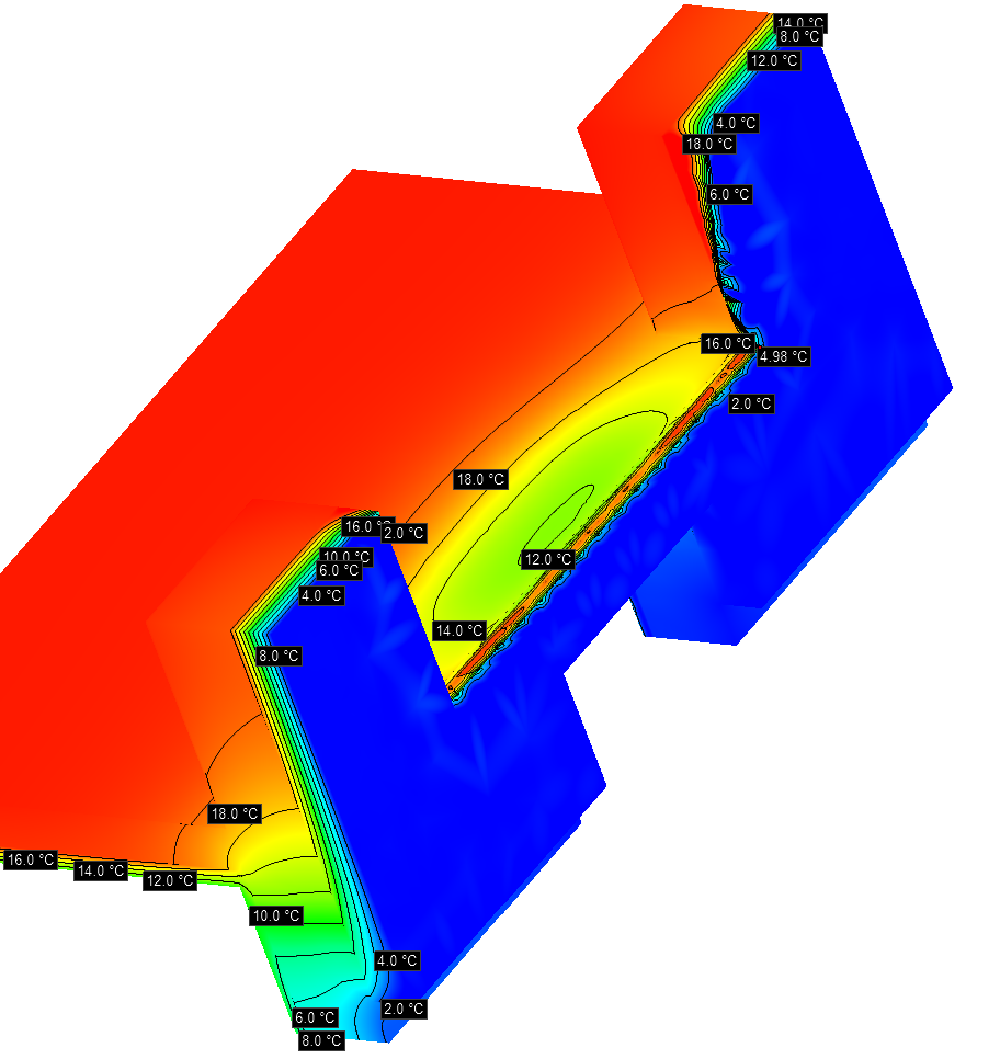 Exemple de pont thermique 3D Exemple de pont thermique 3D